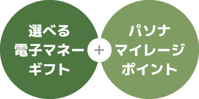 選べる電子マネーギフト＋パソナマイレージポイント