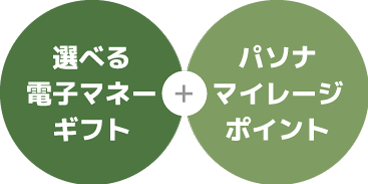 選べる電子マネーギフト＋パソナマイレージポイント