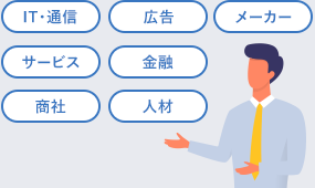 幅広い経験業界から適切な人材を選定