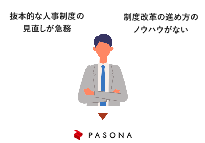 抜本的な人事制度の見直しが急務 制度改革の進め方のノウハウがない PASONA