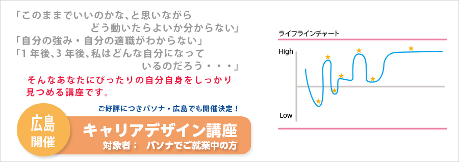 【広島】　キャリアデザイン講座　11月11日（水）開催のお知らせ