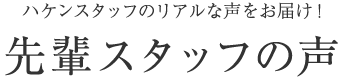 ハケンスタッフのリアルな声をお届け！先輩スタッフの声