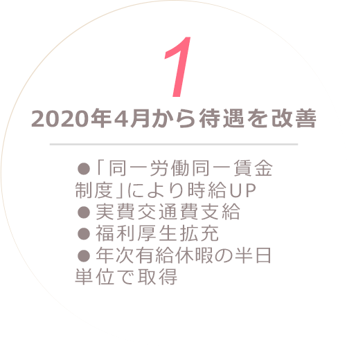 2020年4月から待遇を改善