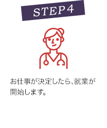 お仕事が決定したら､就業が開始します｡