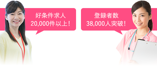 好条件求人 20,000件以上！ 登録者数 38,000人突破！