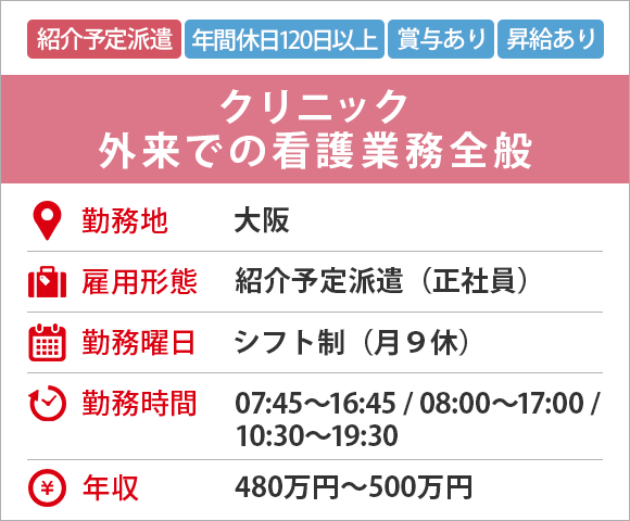 クリニック 外来での看護業務全般